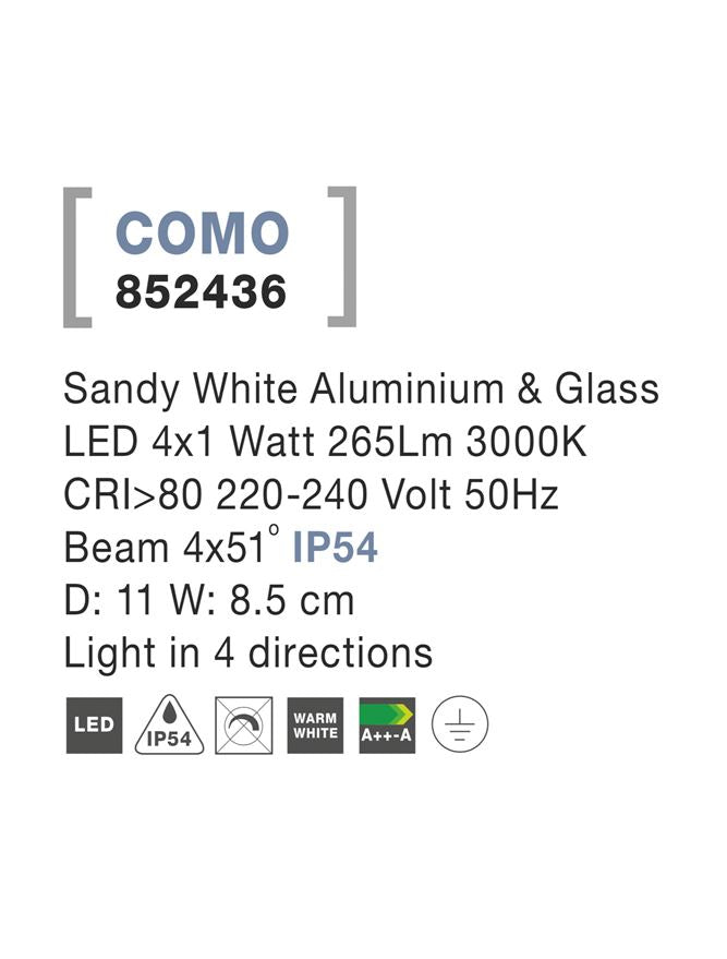 Aplica exterior iluminare sus/jos Nova Luce COMO 852436