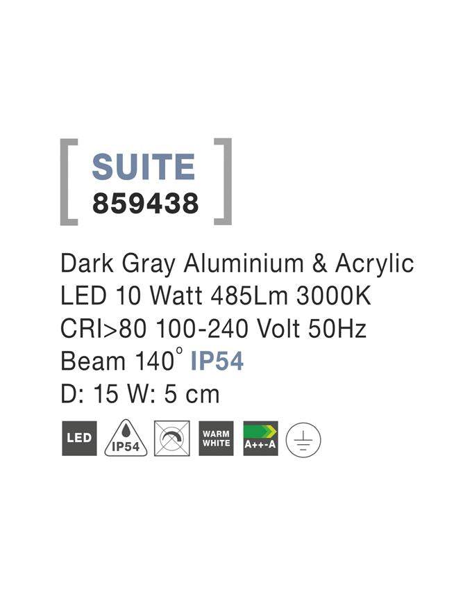 Aplica exterior Nova Luce SUITE 859438