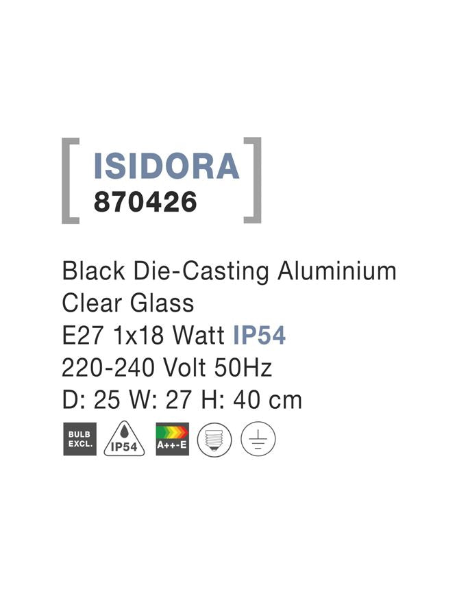 Aplica exterior Nova Luce ISIDORA 870426