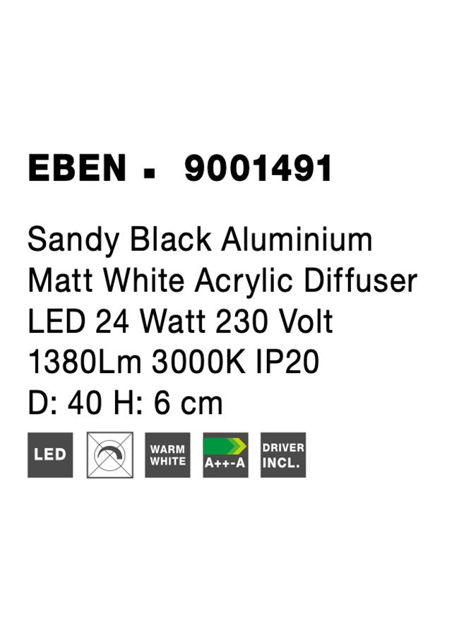Plafoniera Nova Luce EBEN 9001491