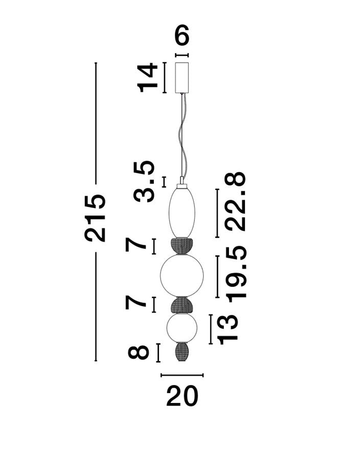 Pendul Nova Luce OBRIE 9009154