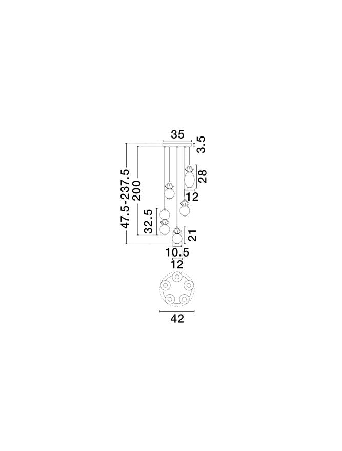 Candelabru Nova Luce PALLINA 9009305