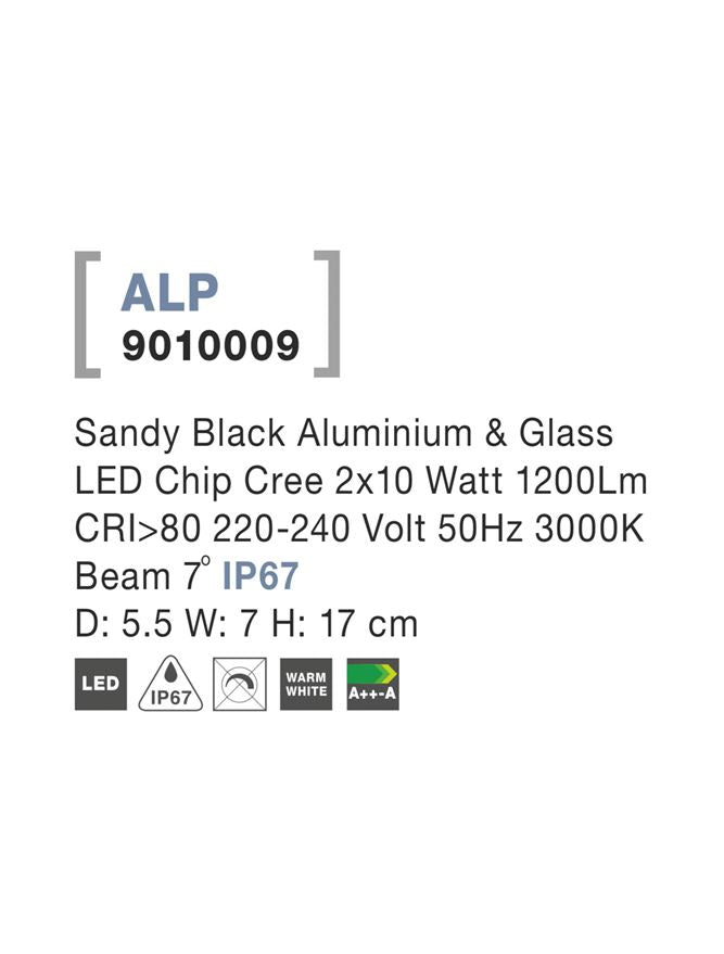 Aplica exterior iluminare sus/jos Nova Luce ALP 9010009