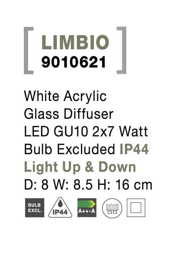 Aplica exterior iluminare sus/jos Nova Luce LIMBIO 9010621