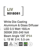 Spot aplicat exterior fatade/trepte Nova Luce LIV 9018061
