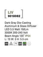 Spot aplicat exterior fatade/trepte Nova Luce LIV 9018062