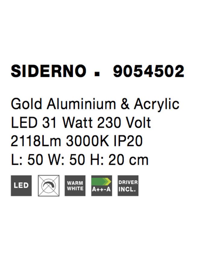 Plafoniera Nova Luce SIDERNO 9054502