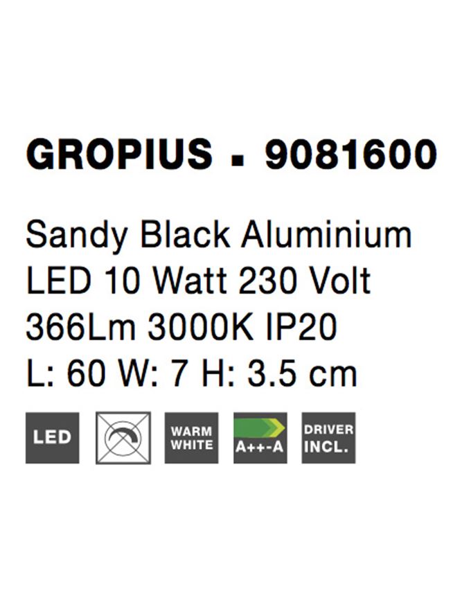 Aplica Nova Luce GROPIUS 9081600