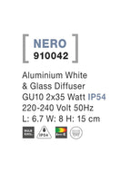 Aplica exterior iluminare sus/jos Nova Luce NERO 910042