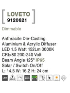 Aplica exterior Nova Luce LOVETO 9120621
