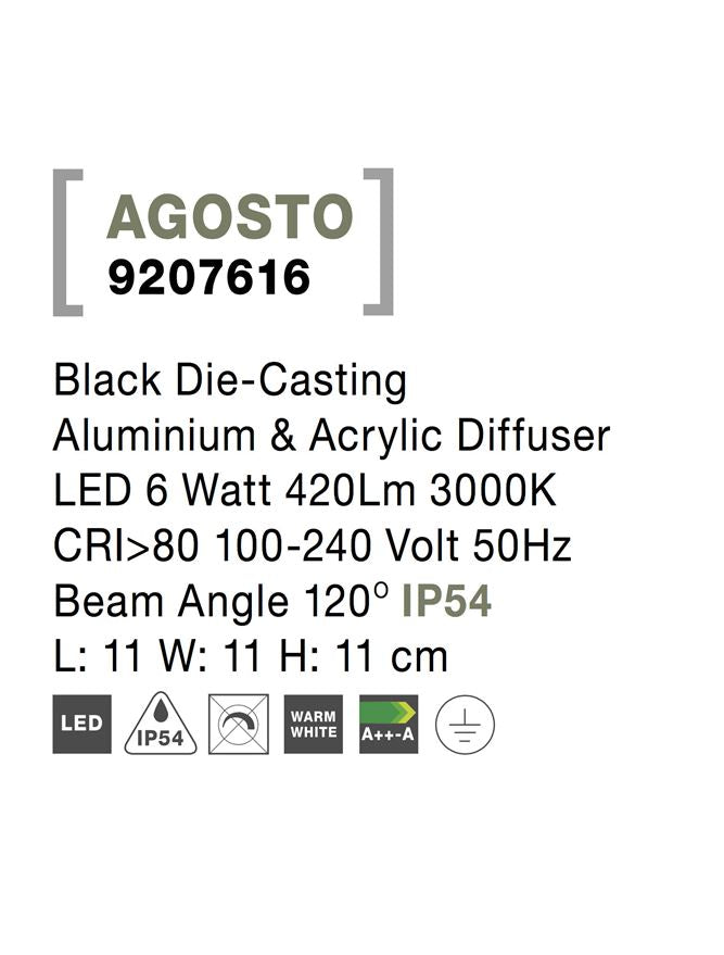Aplica exterior Nova Luce AGOSTO 9207616