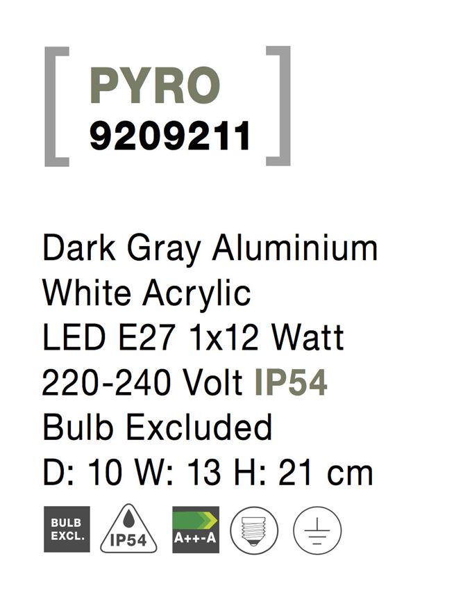 Aplica exterior Nova Luce PYRO 9209211