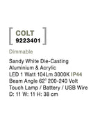 Veioza exterior reincarcabila Nova Luce COLT 9223401