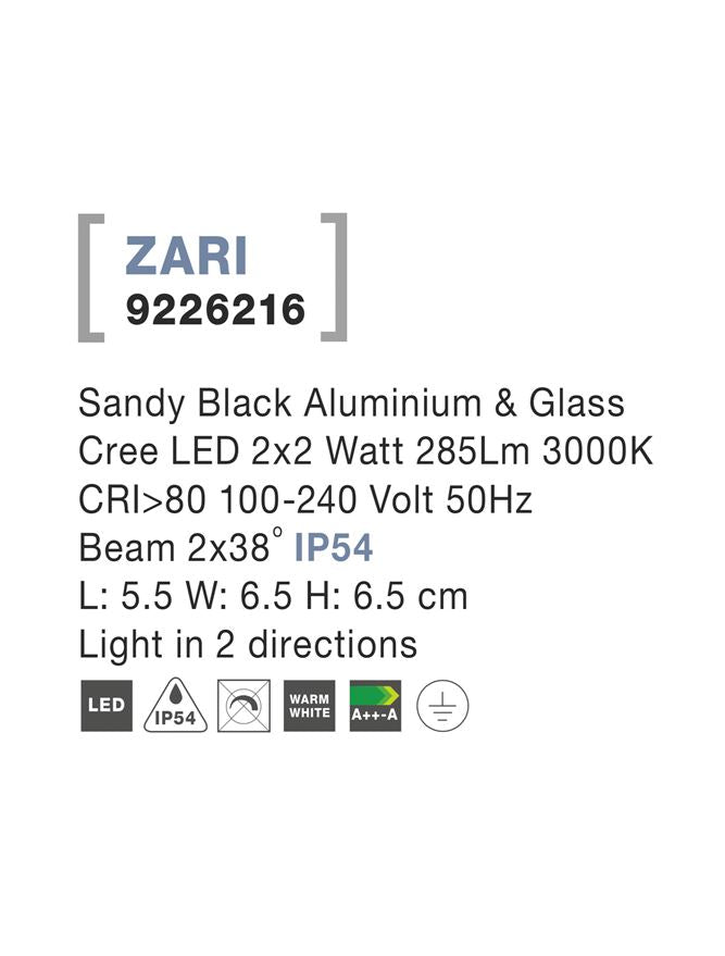 Aplica exterior iluminare sus/jos Nova Luce ZARI 9226216