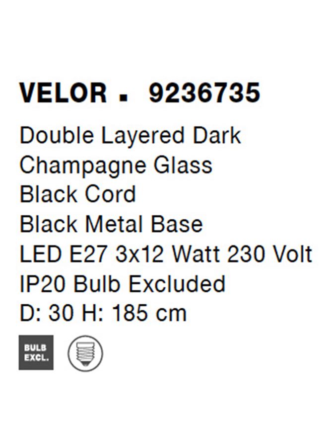 Lustra Nova Luce VELOR 9236735