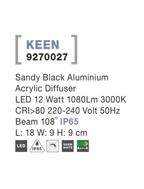 Aplica exterior Nova Luce KEEN 9270027