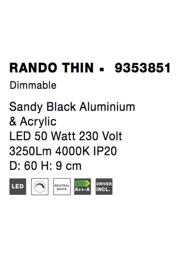 Plafoniera Nova Luce RANDO THIN 9353851