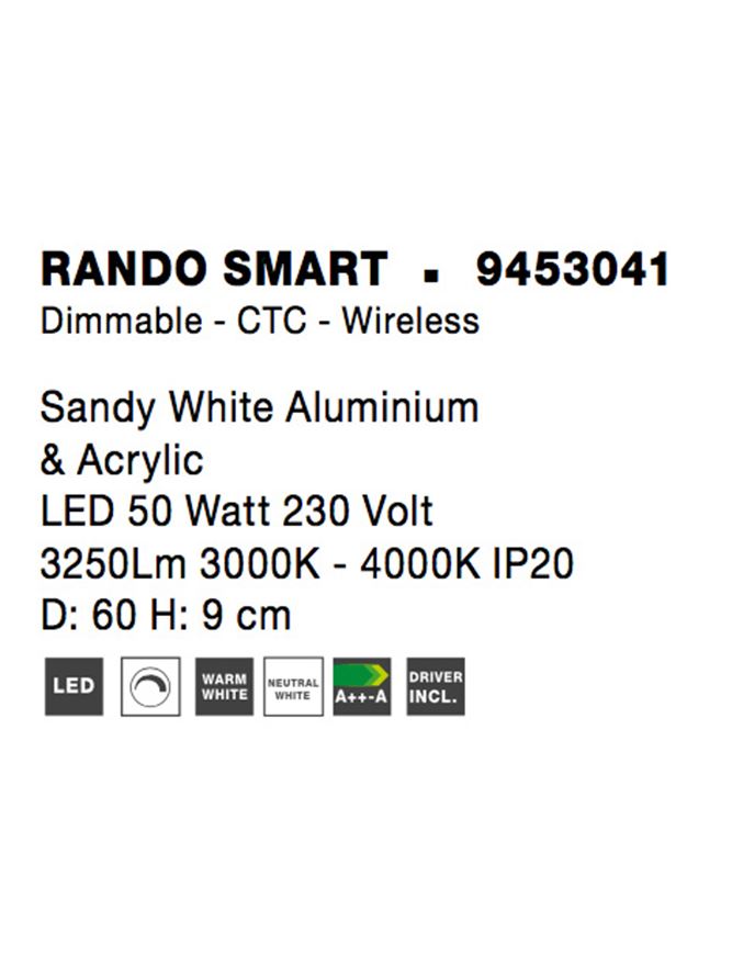 Plafoniera Nova Luce RANDO SMART 9453041