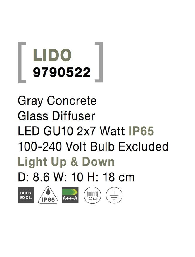 Aplica exterior iluminare sus/jos Nova Luce LIDO 9790522