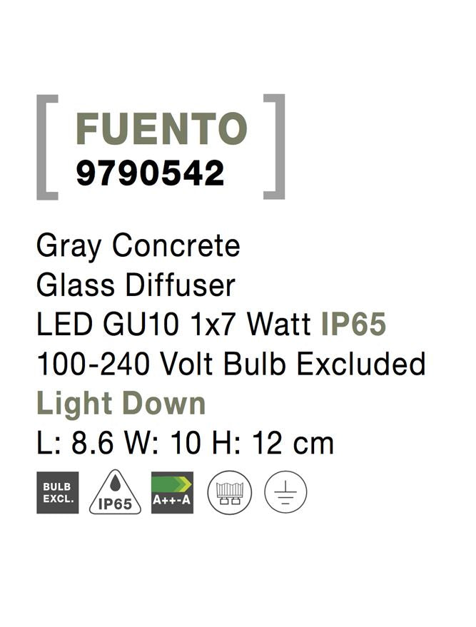 Aplica exterior Nova Luce FUENTO 9790542