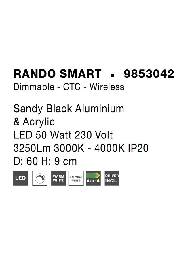 Plafoniera Nova Luce RANDO SMART 9853042