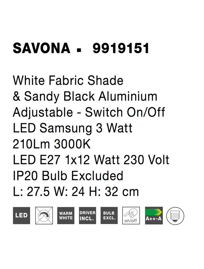 Aplica Nova Luce SAVONA 9919151