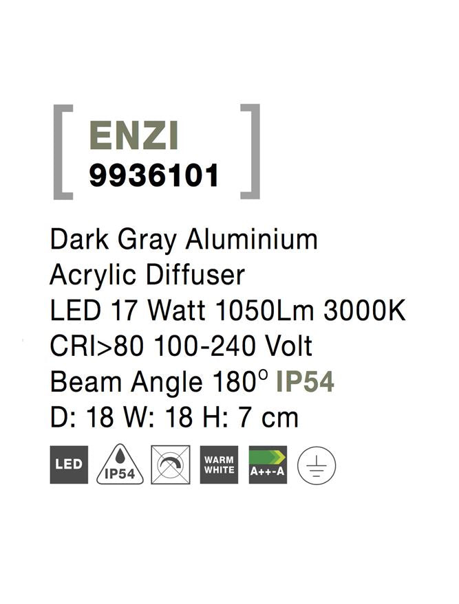 Aplica exterior Nova Luce ENZI 9936101