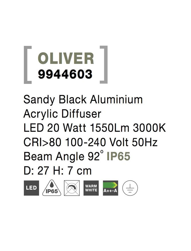 Plafoniera exterior Nova Luce OLIVER 9944603