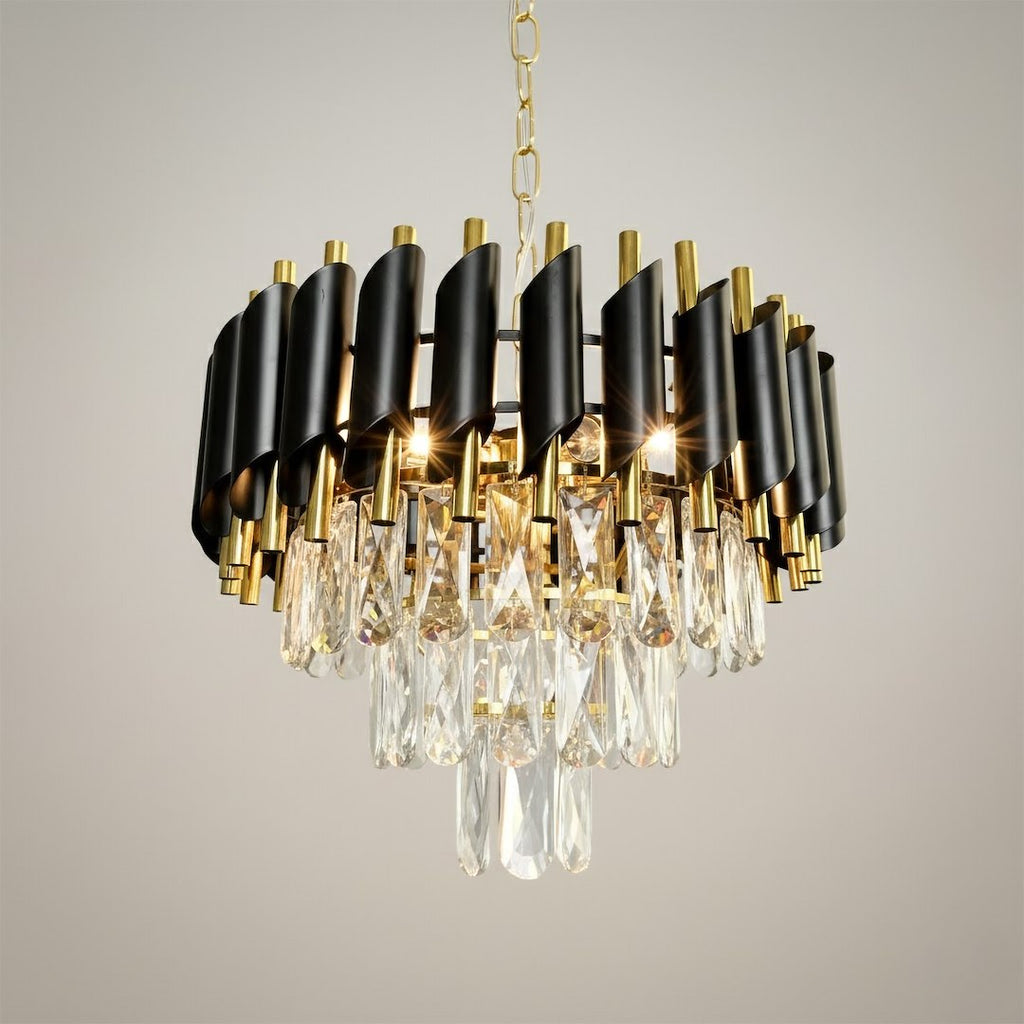 Candelabru Milagro Cristal Black & Gold ML1634