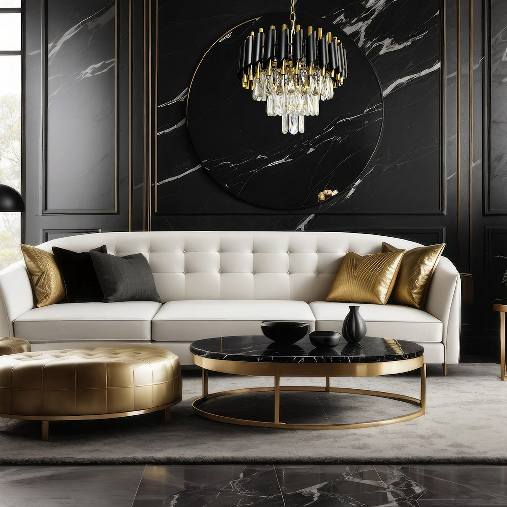 Candelabru Milagro Cristal Black & Gold ML1634