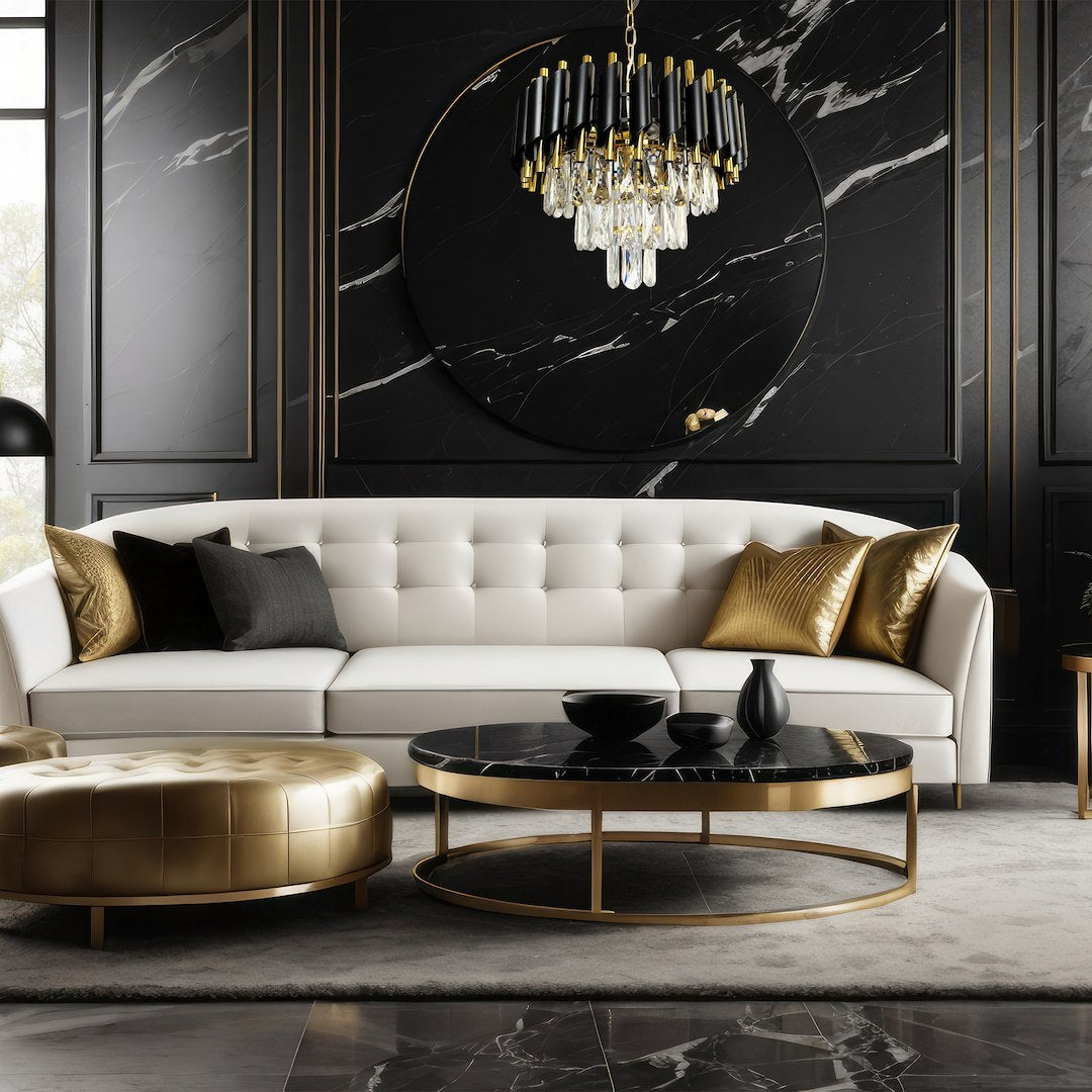 Candelabru Milagro Cristal Black & Gold ML1634