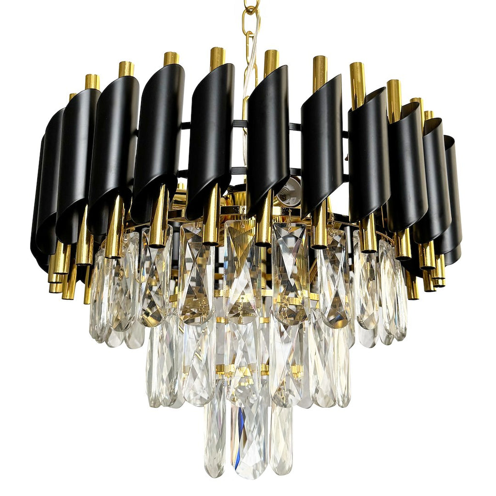 Candelabru Milagro Cristal Black & Gold ML1634