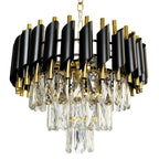 Candelabru Milagro Cristal Black & Gold ML1634