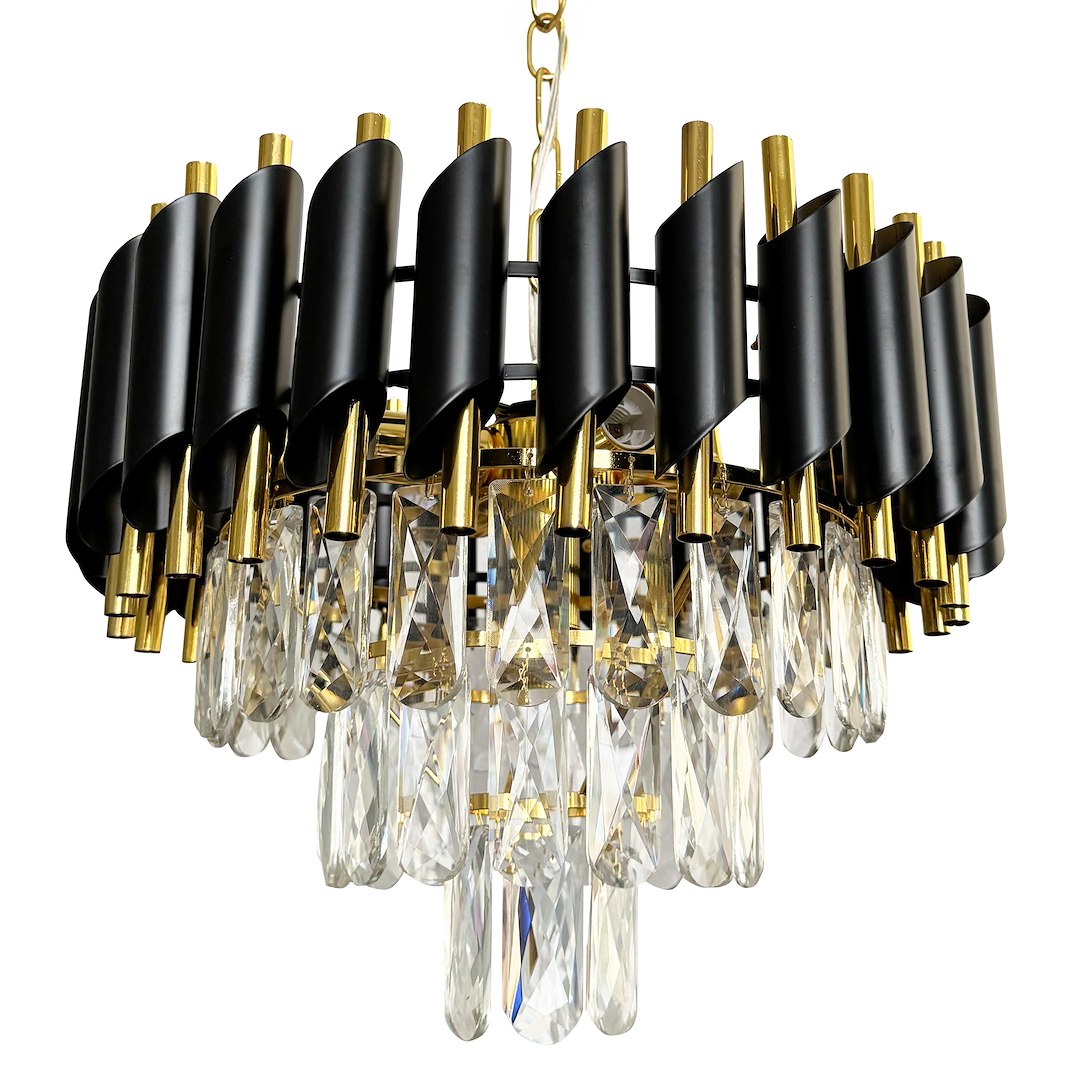 Candelabru Milagro Cristal Black & Gold ML1634