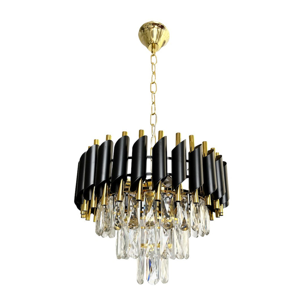 Candelabru Milagro Cristal Black & Gold ML1634