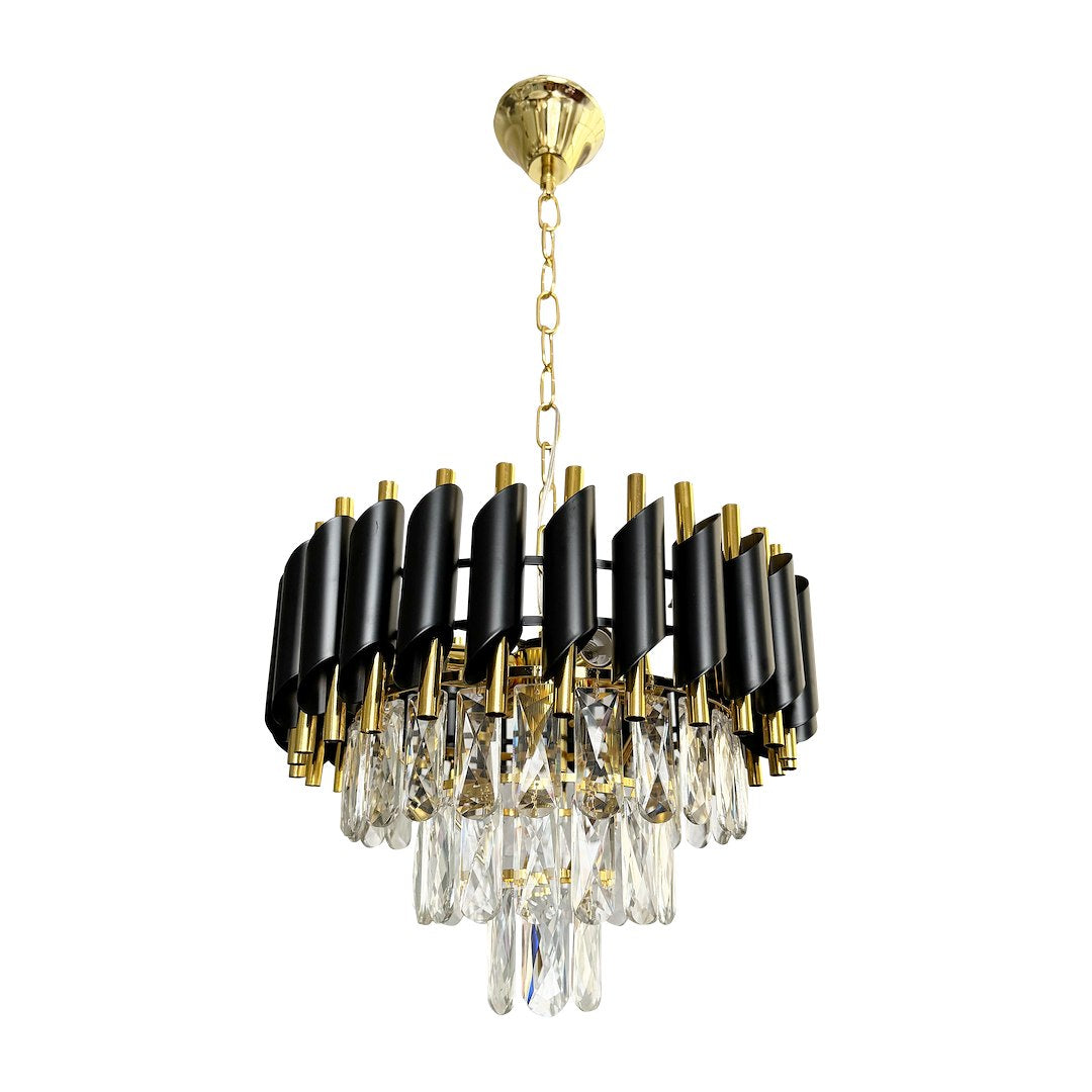 Candelabru Milagro Cristal Black & Gold ML1634