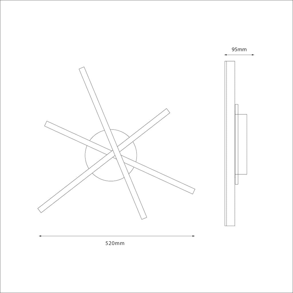 Plafoniera Milagro Stick Black ML1850