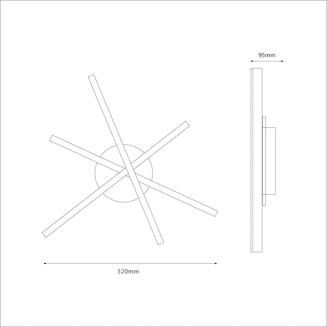 Plafoniera Milagro Stick Black ML1850