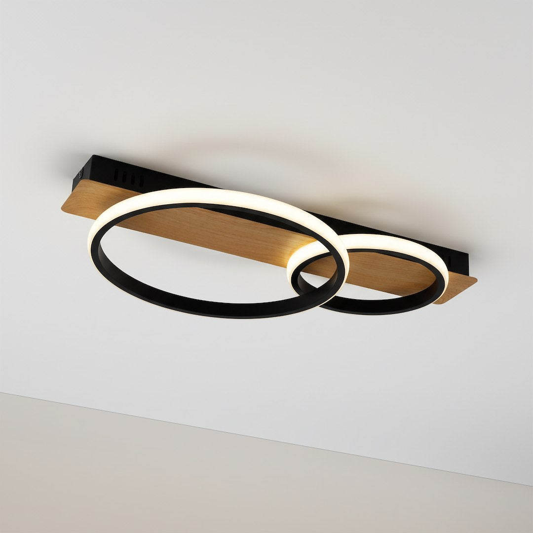 Plafoniera Milagro Rowena Black & Wood ML1851