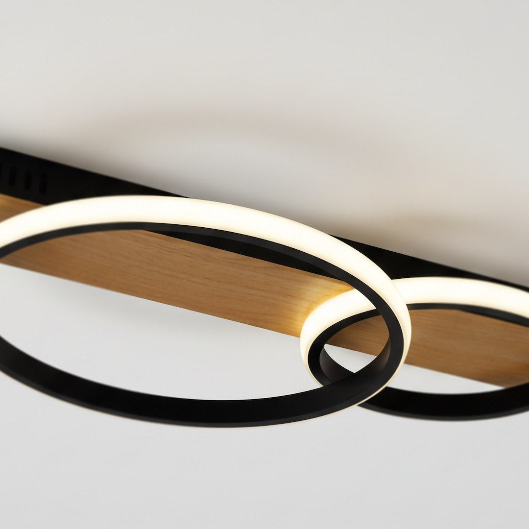 Plafoniera Milagro Rowena Black & Wood ML1851
