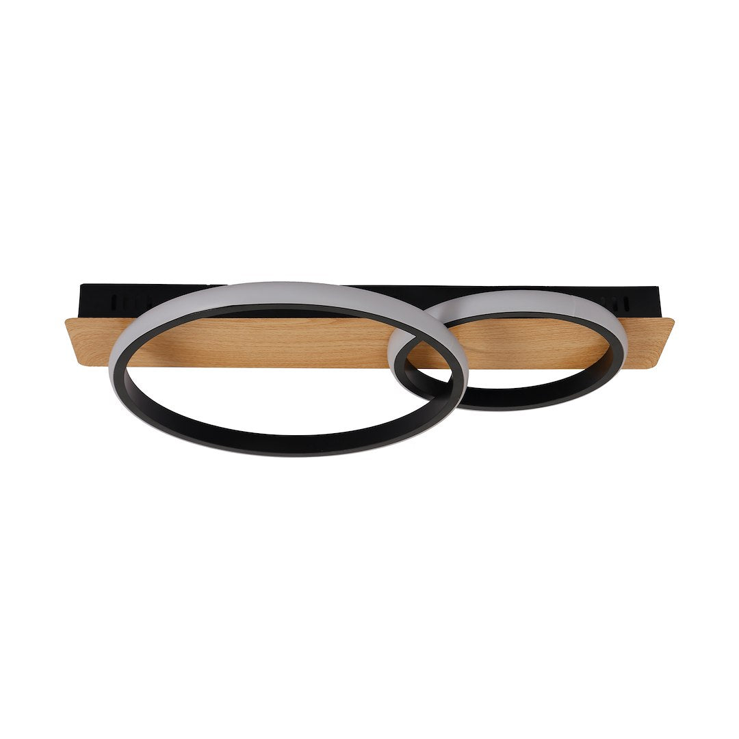 Plafoniera Milagro Rowena Black & Wood ML1851