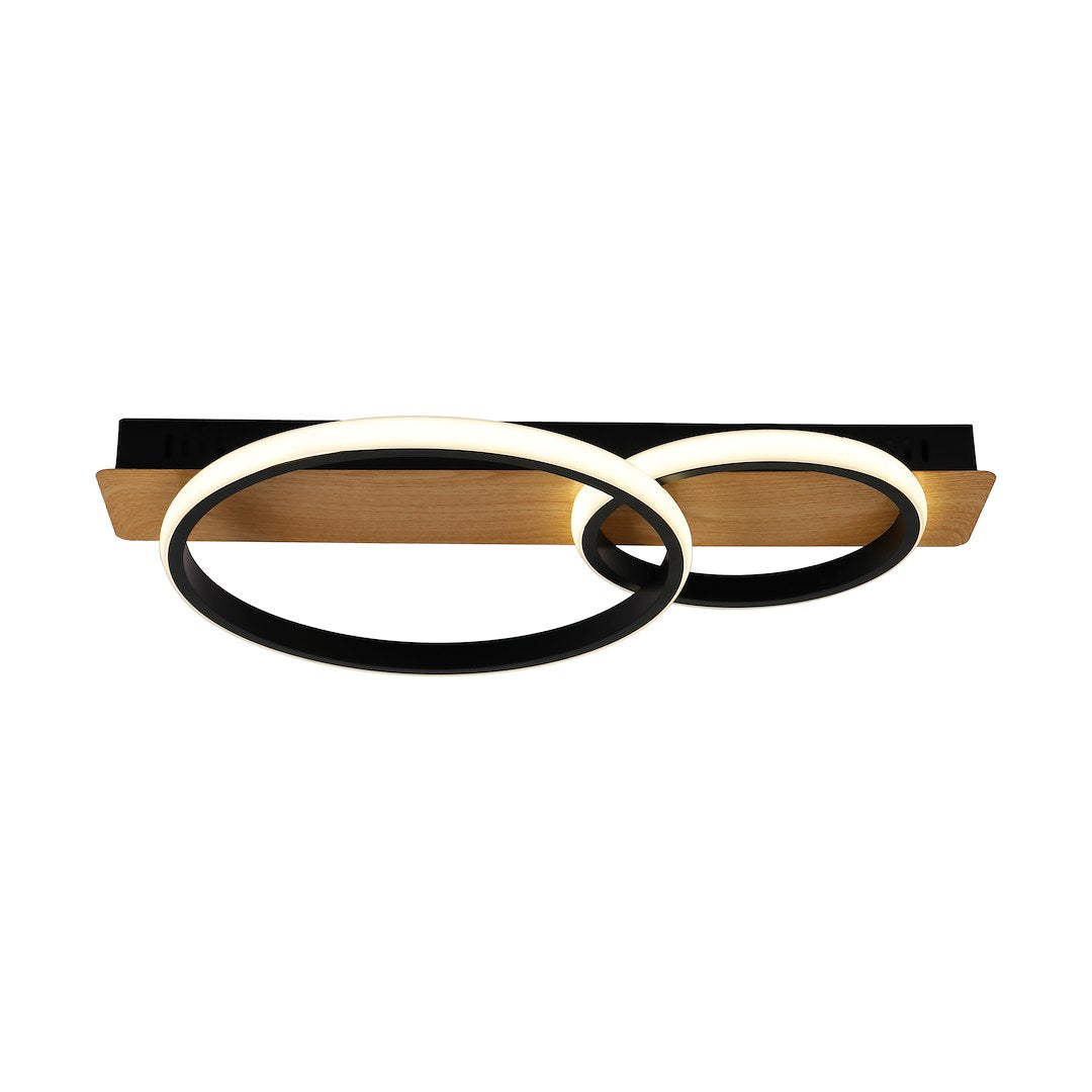 Plafoniera Milagro Rowena Black & Wood ML1851