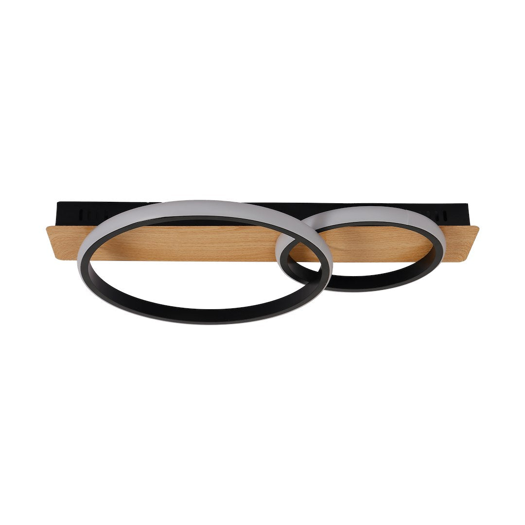 Plafoniera Milagro Rowena Black & Wood ML1851
