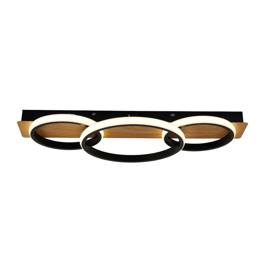 Plafoniera Milagro Rowena Black & Wood ML2060