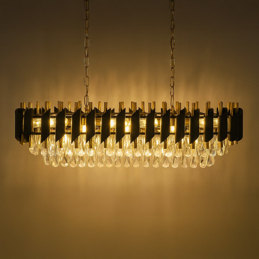 Candelabru Milagro Cristal Black & Gold ML2518