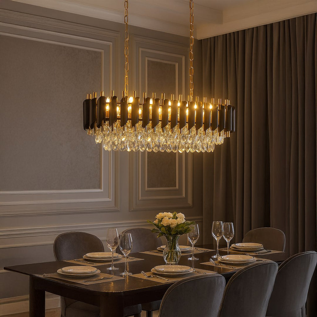 Candelabru Milagro Cristal Black & Gold ML2518