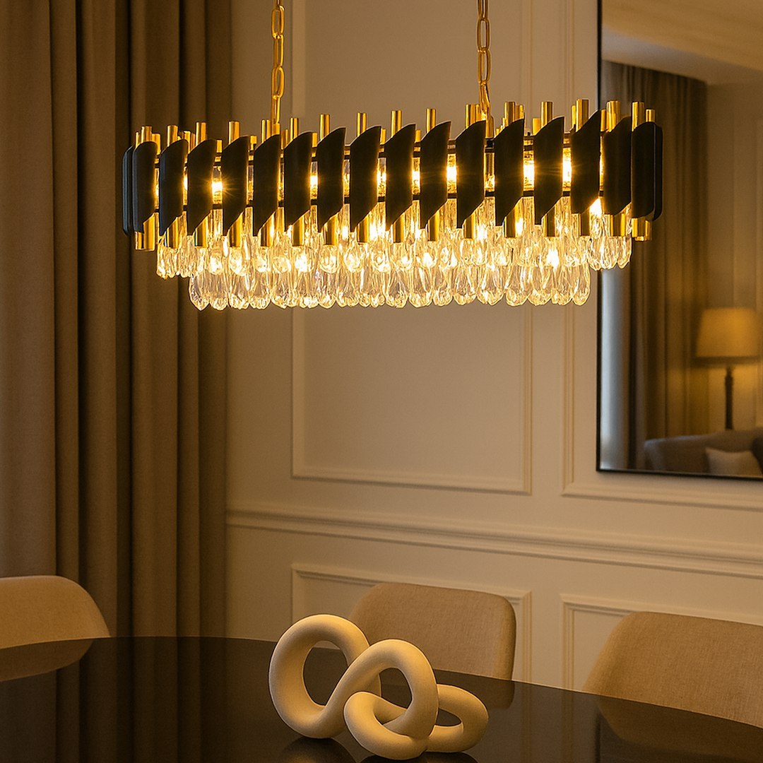 Candelabru Milagro Cristal Black & Gold ML2518