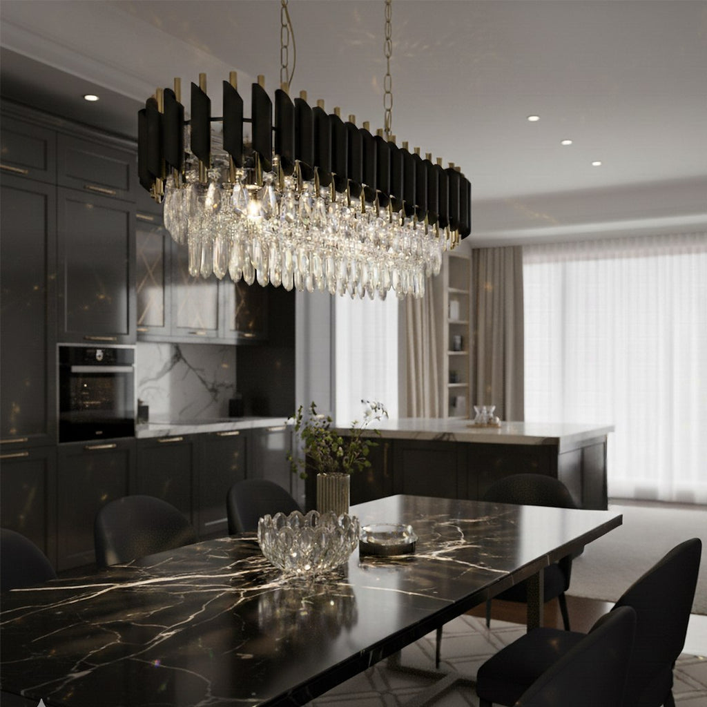 Candelabru Milagro Cristal Black & Gold ML2518