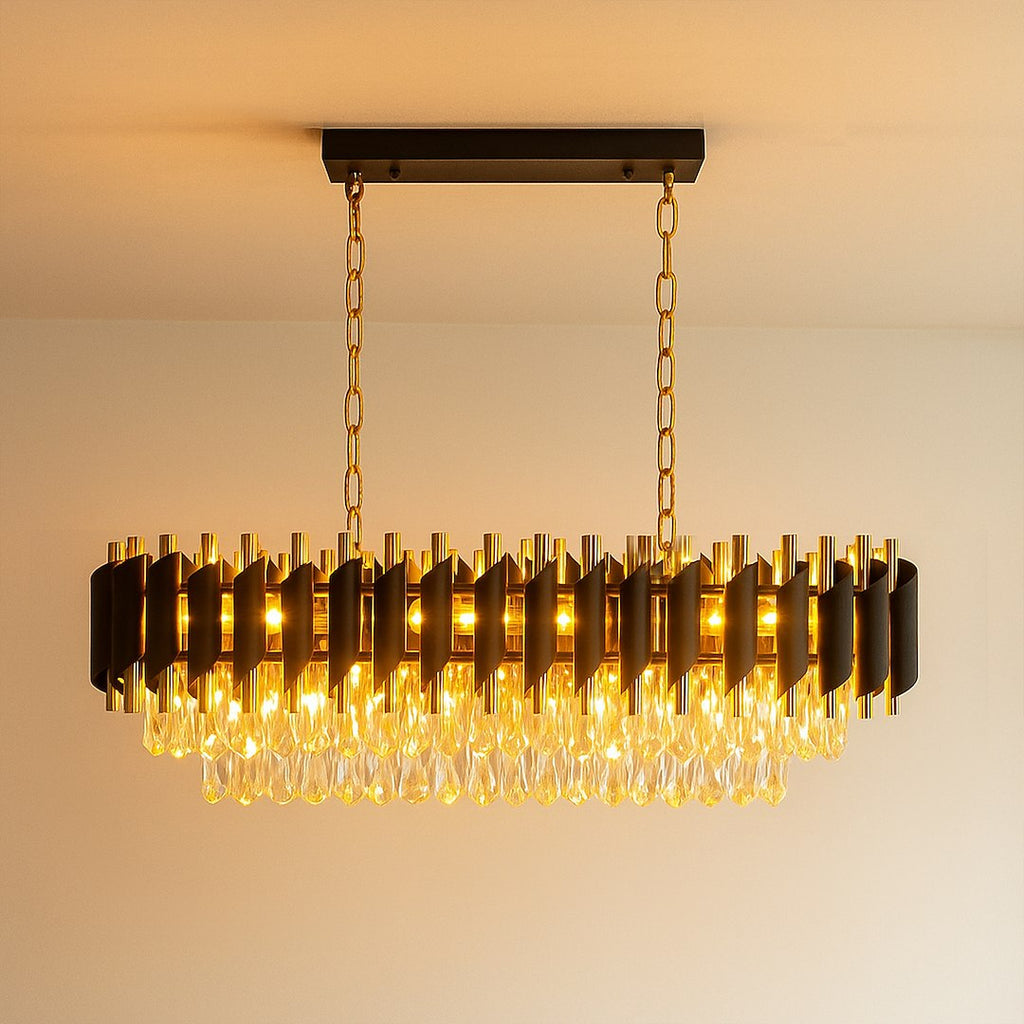 Candelabru Milagro Cristal Black & Gold ML2518