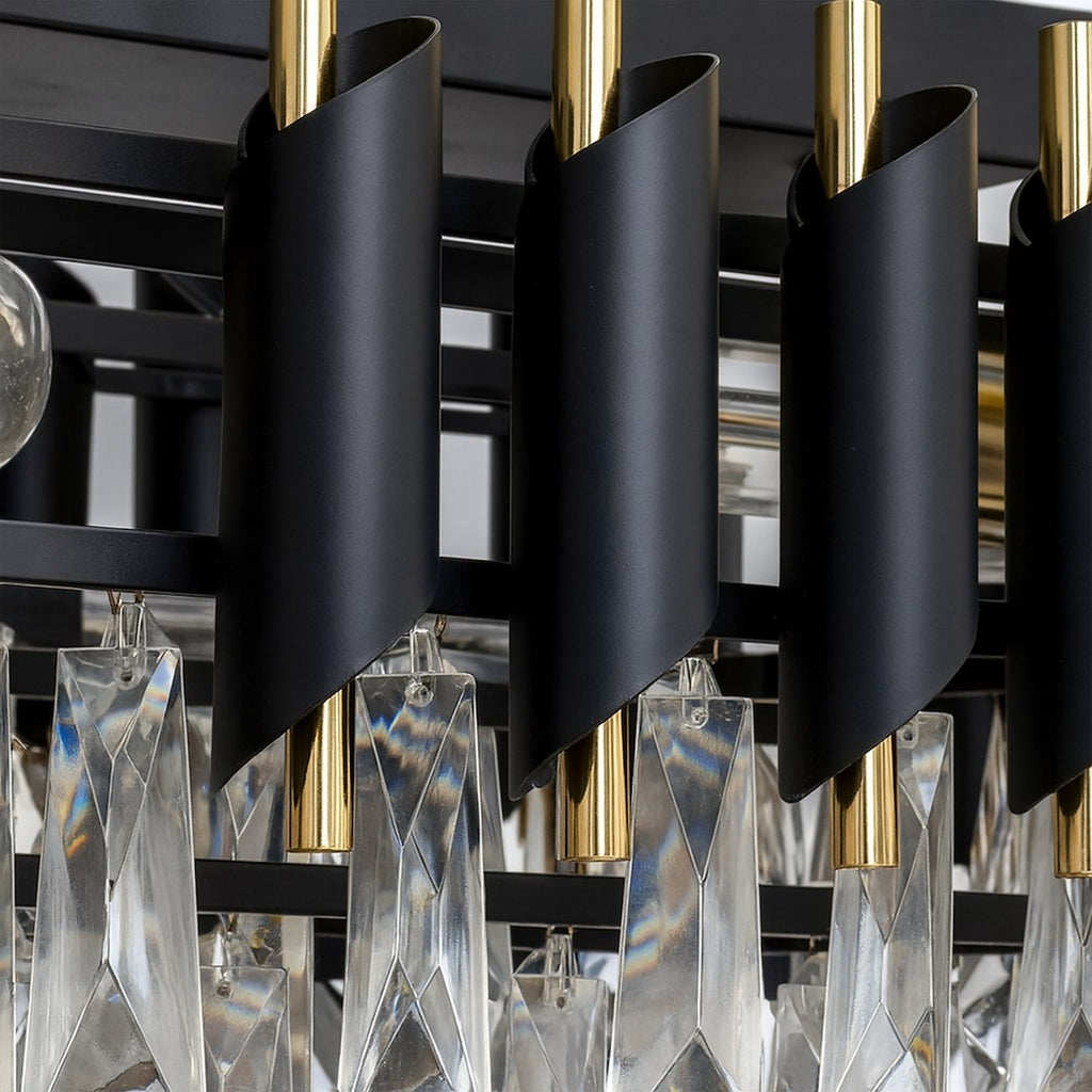 Candelabru Milagro Cristal Black & Gold ML2518